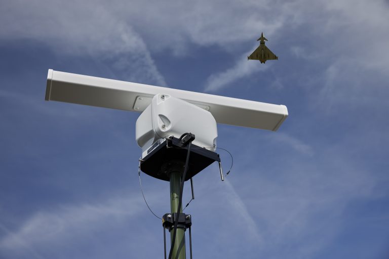 BAE Systems jet with radar/machine in foreground