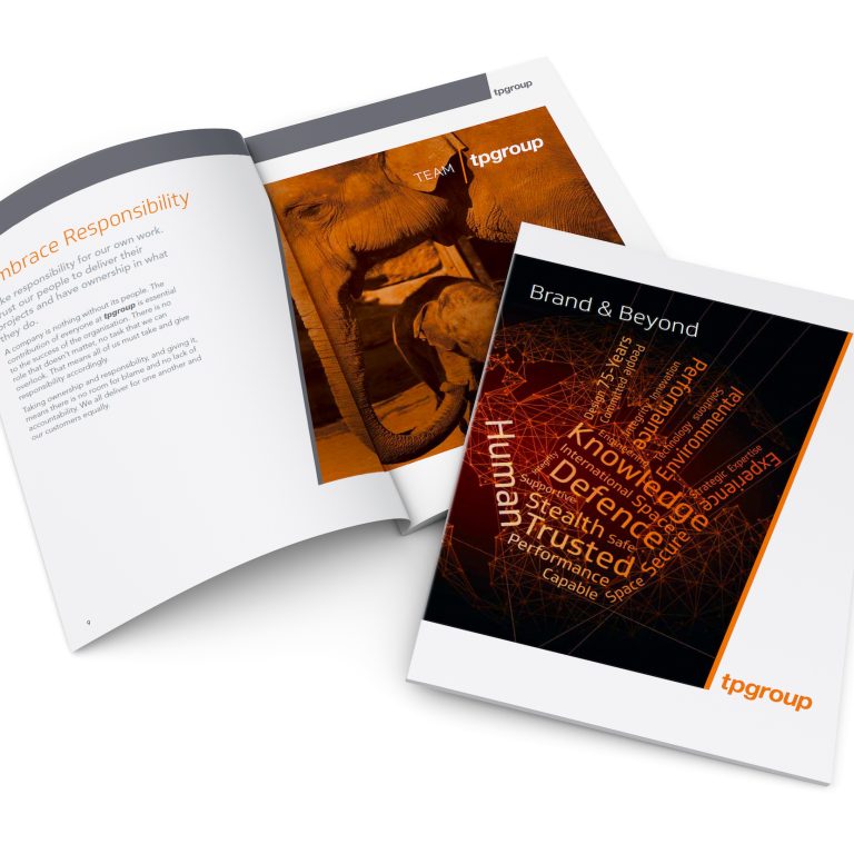 TP Group brand book open