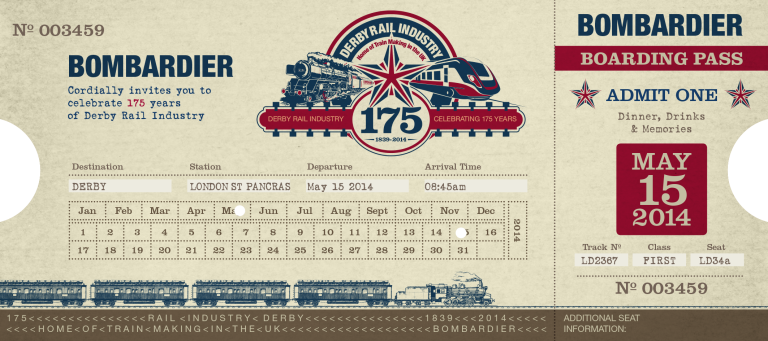 Bombardier - Crossrail ticket design